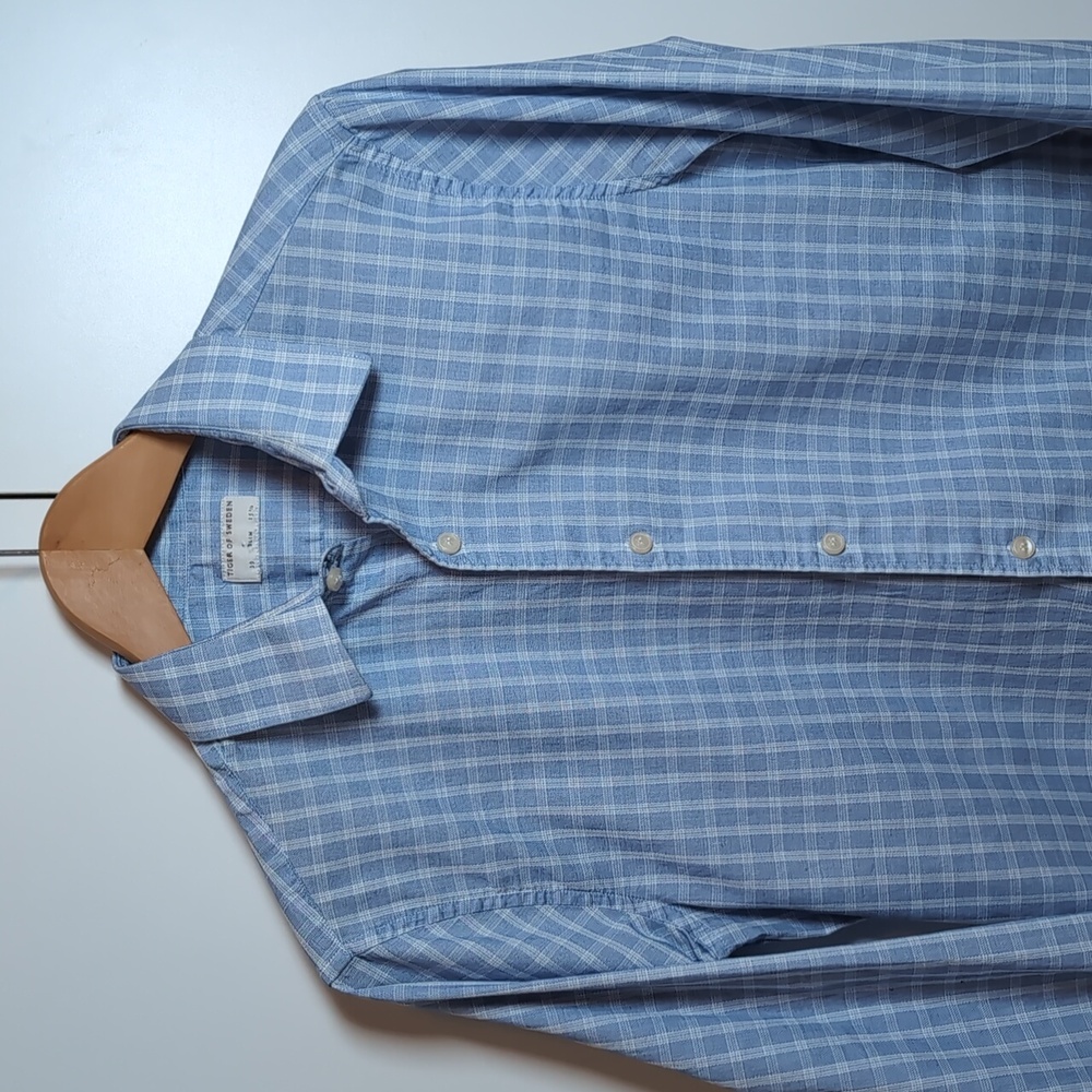 Tiger of Sweden Men's Blue Check Dress Shirt 15.5 39